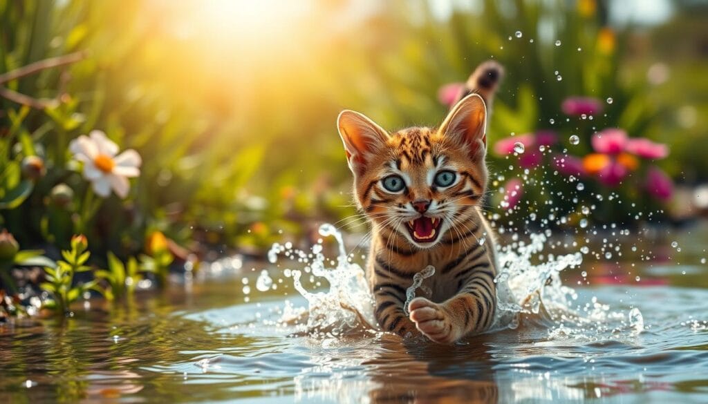 savannah cat water play savannah cat water play