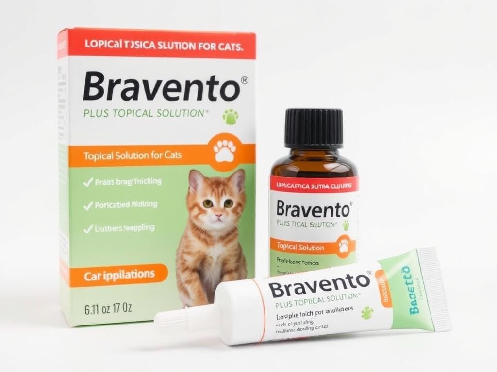 Bravecto Plus Topical Solution for Cats package and application Bravecto Plus Topical Solution for Cats package and application