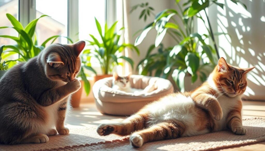 Cats Grooming Themselves Daily cats groom themselves