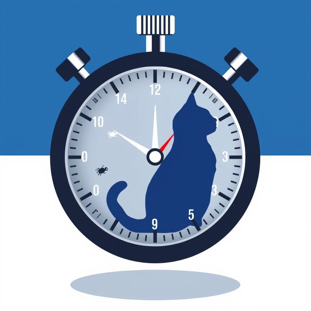 Clock showing fast-acting flea treatment timeline Clock showing fast-acting flea treatment timeline