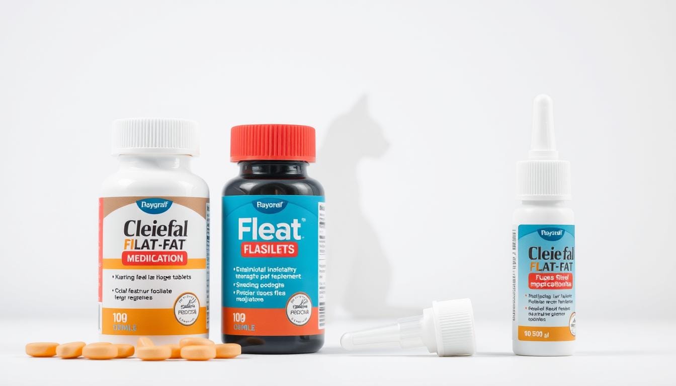 Top 10 Best Flea Treatments for Cats in 2024: Vet-Approved Solutions Comparison of oral and topical flea treatments for cats showing pills and spot-on applicators