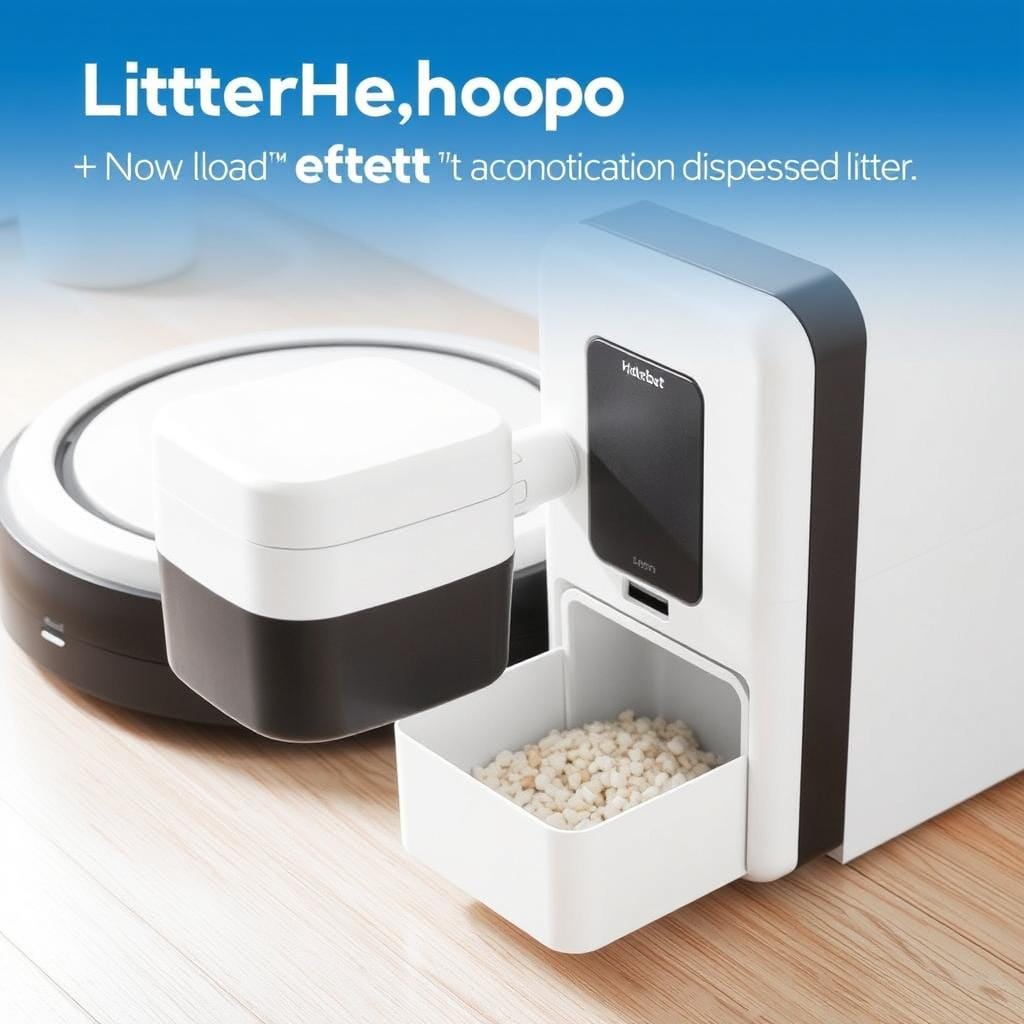 LitterHopper accessory attached to Litter Robot 4 LitterHopper accessory attached to Litter Robot 4