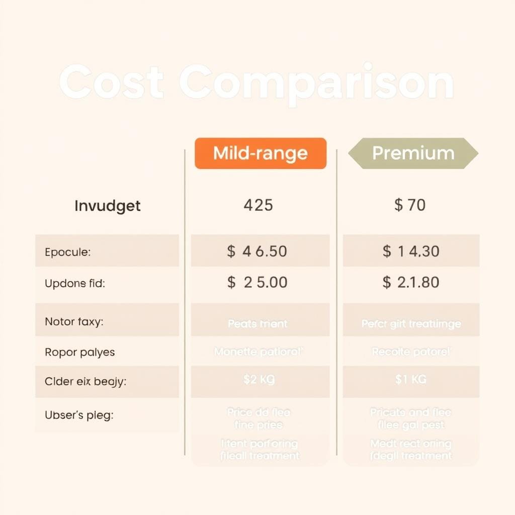 Price comparison of different flea treatment options Price comparison of different flea treatment options