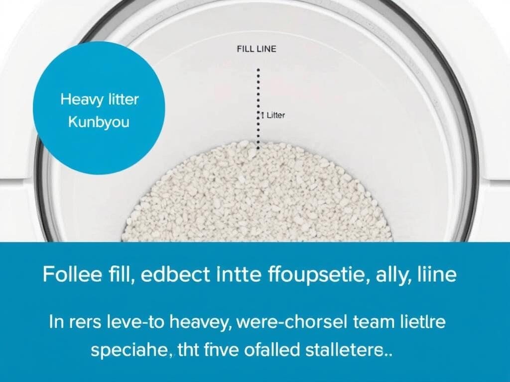 Proper litter fill line demonstration for Litter Robot 4