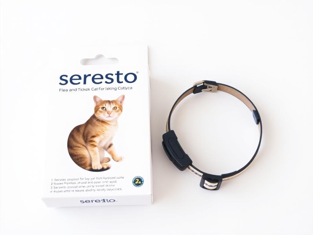Seresto Flea and Tick Collar for Cats product and packaging Seresto Flea and Tick Collar for Cats product and packaging