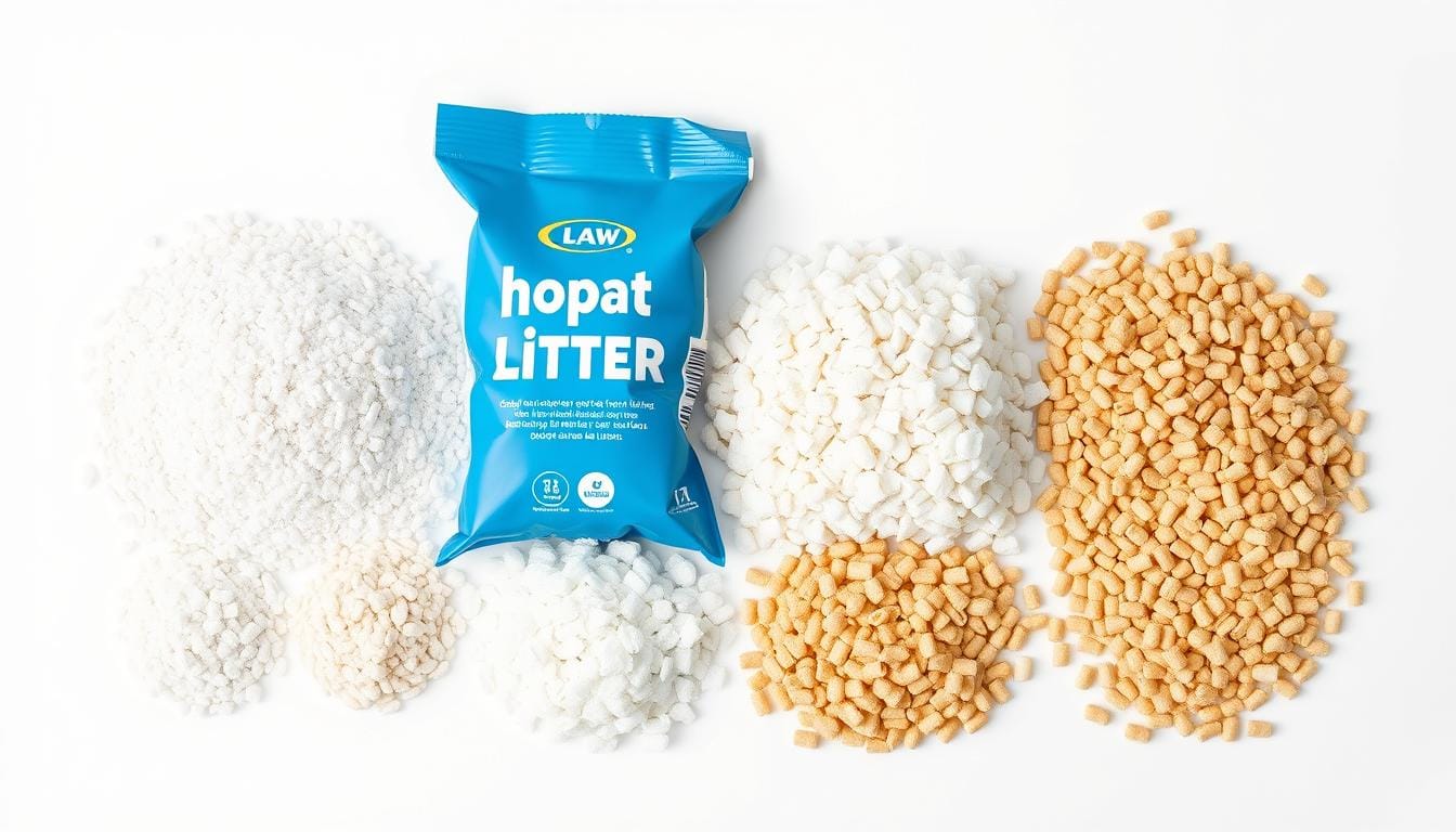 The Best Cat Litter for Cats in 2025: Reviews and Buying Guide Various types of best cat litter for cats arranged side by side showing different textures and materials