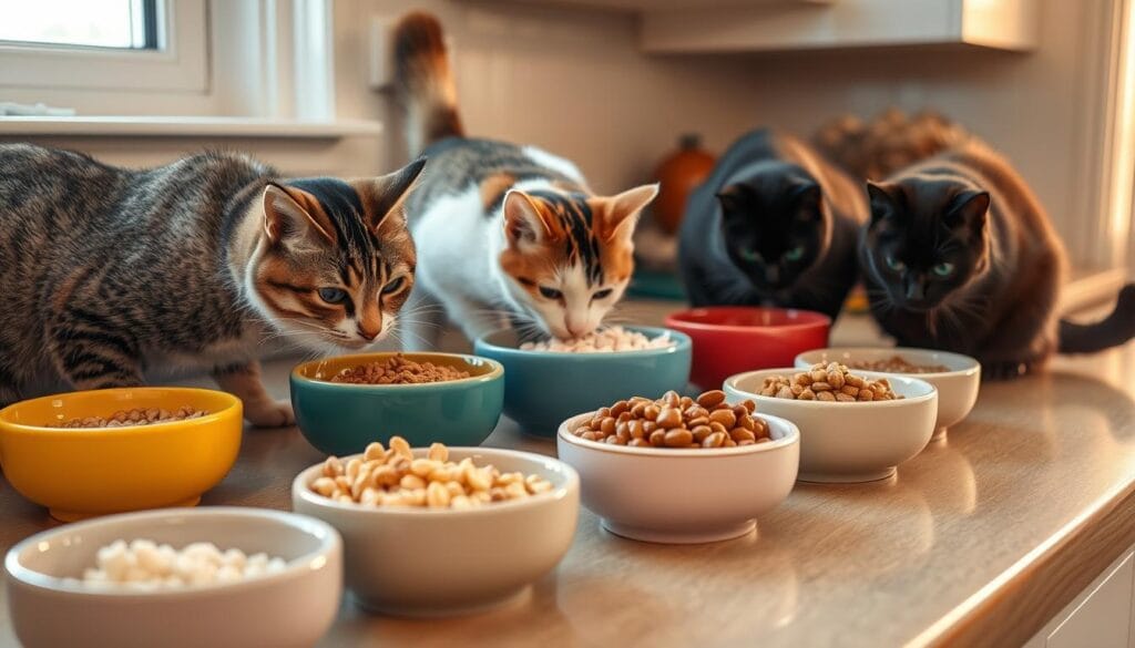 feeding multiple cats feeding multiple cats