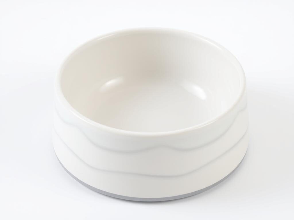 Ceramic whisker relief cat food bowl with non-slip base
