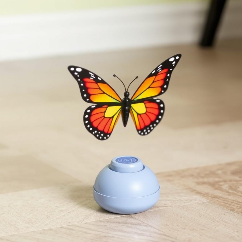 Jackson Galaxy Butterfly Ball motion-activated cat toy with fluttering butterfly Jackson Galaxy Butterfly Ball motion-activated cat toy with fluttering butterfly